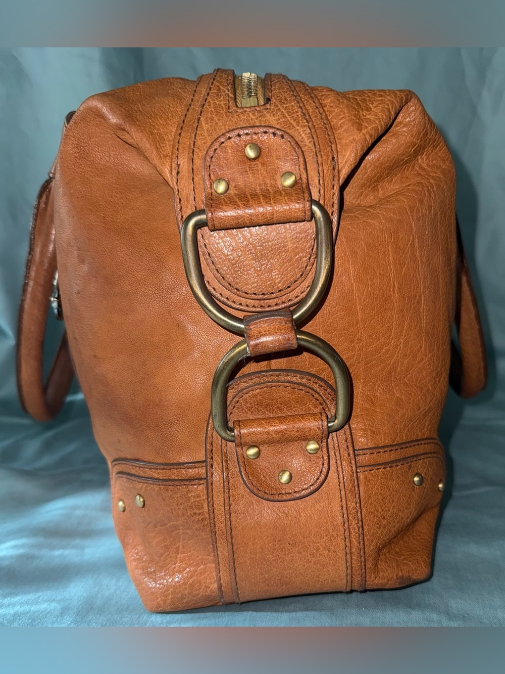 Bally Brownish Red Leather Shoulder Bag with Charm Accents - Picture 6 of 16